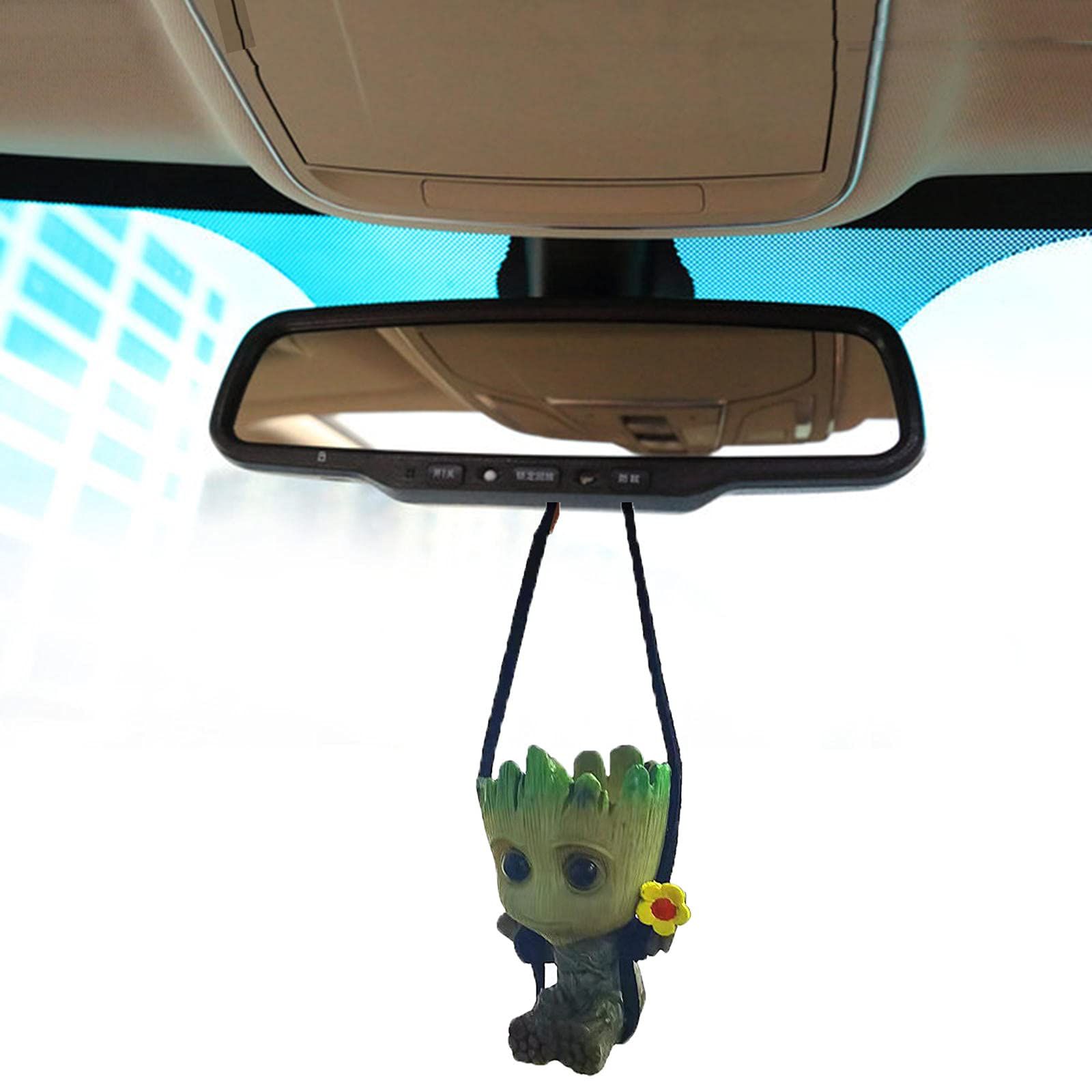 Smiling Little Tree Man カーミラーチャーム - ストラップ カーアクセサリー 装飾用 70cm [笑顔の木の男]
