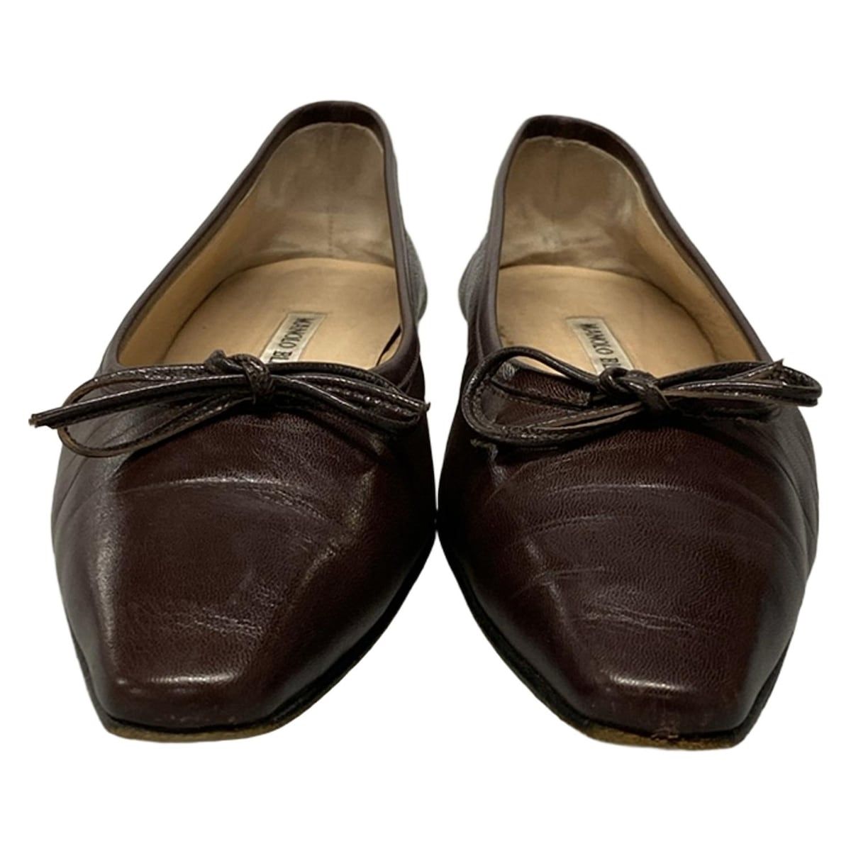 マノロブラニク サンダル 37 レディース ダークブラウン レザー マノロ