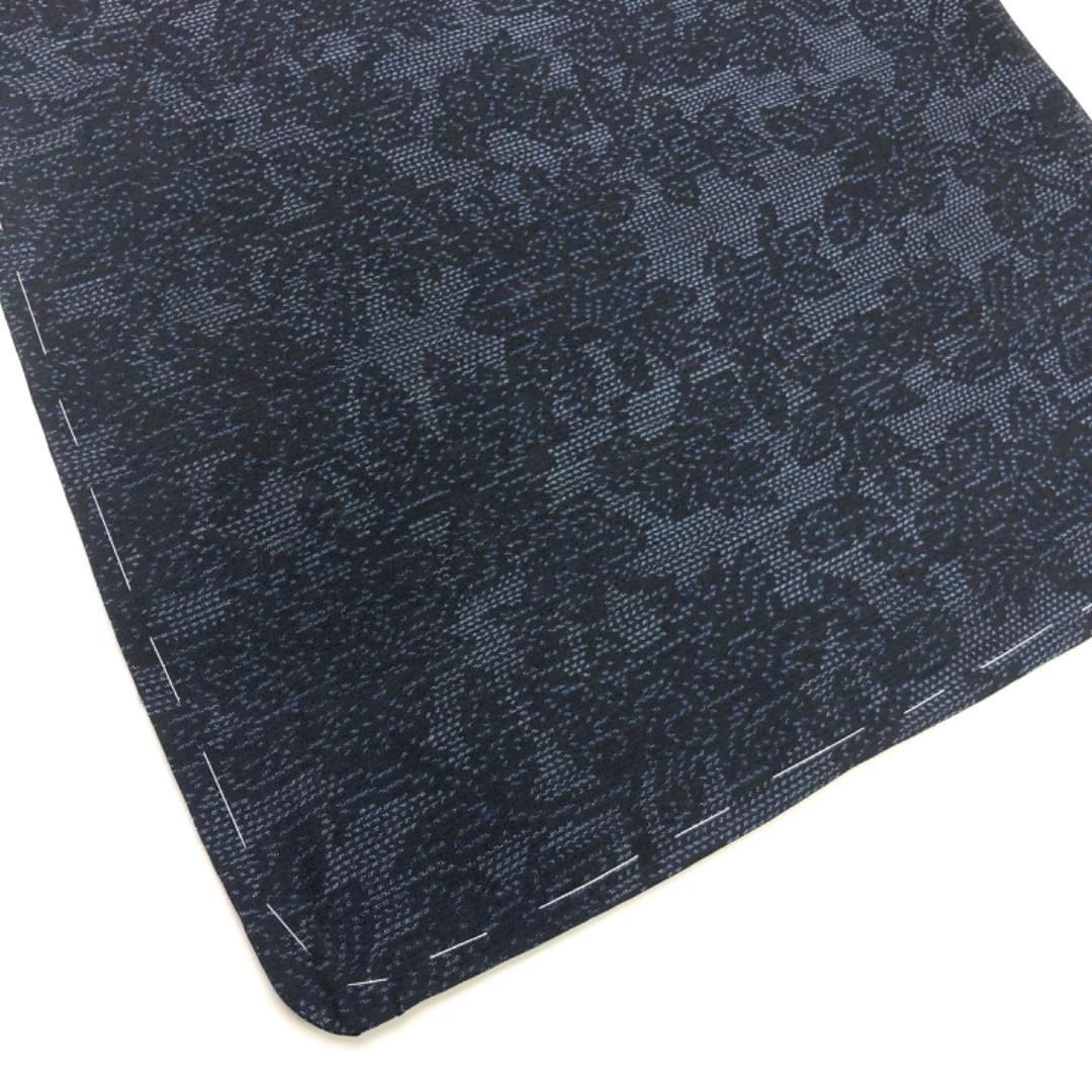 夏着物 本場大島紬 夏大島 唐草模様 紺藍色 K-4647