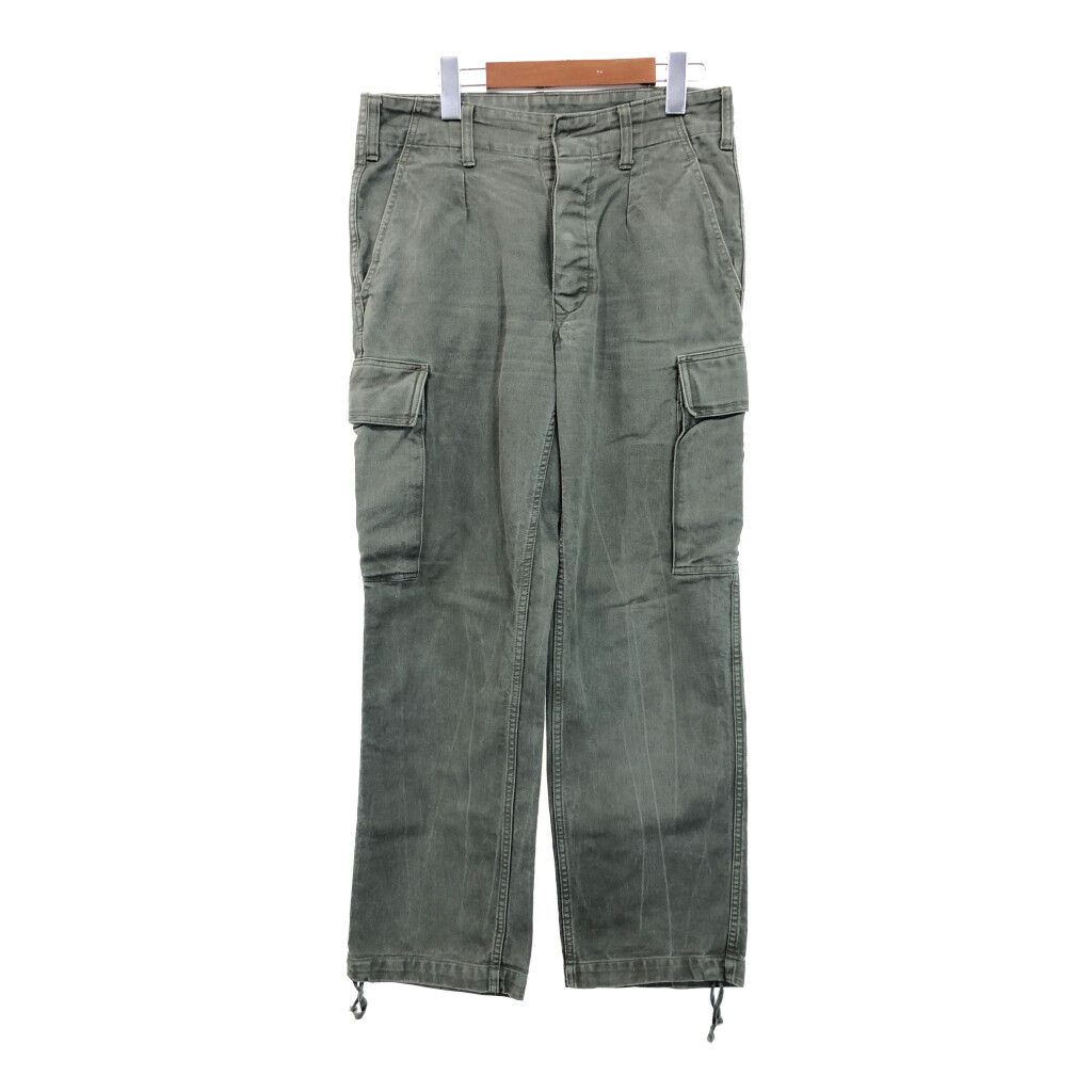 ドイツ軍 カーゴ パンツ オリーブ (メンズ 160-170/80) 中古 古着