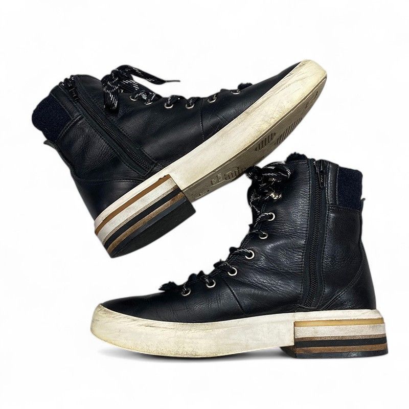 LANVIN en Bleu レース アップショートブーツ(23.5) 22.5～23.5cm】タンクソールレースアップショートブーツ|LANVIN en