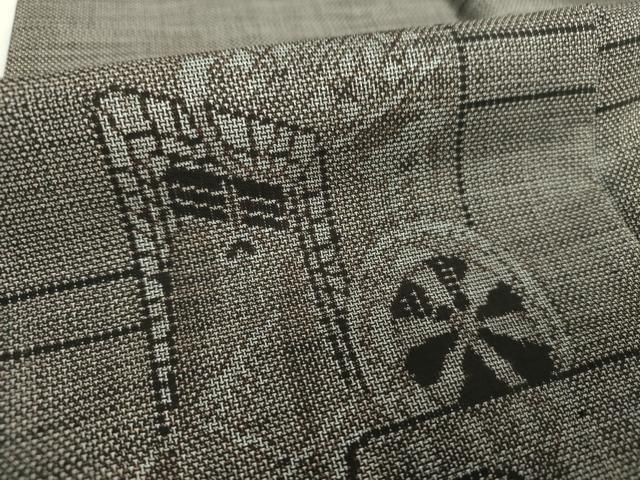 平和屋着物●本場大島紬　9マルキ　霞御所車文　正絹　逸品　DAAQ3497ps 平和屋着物○本場大島紬 9マルキ 霞御所車文 正絹 逸品 DAAQ3497ps