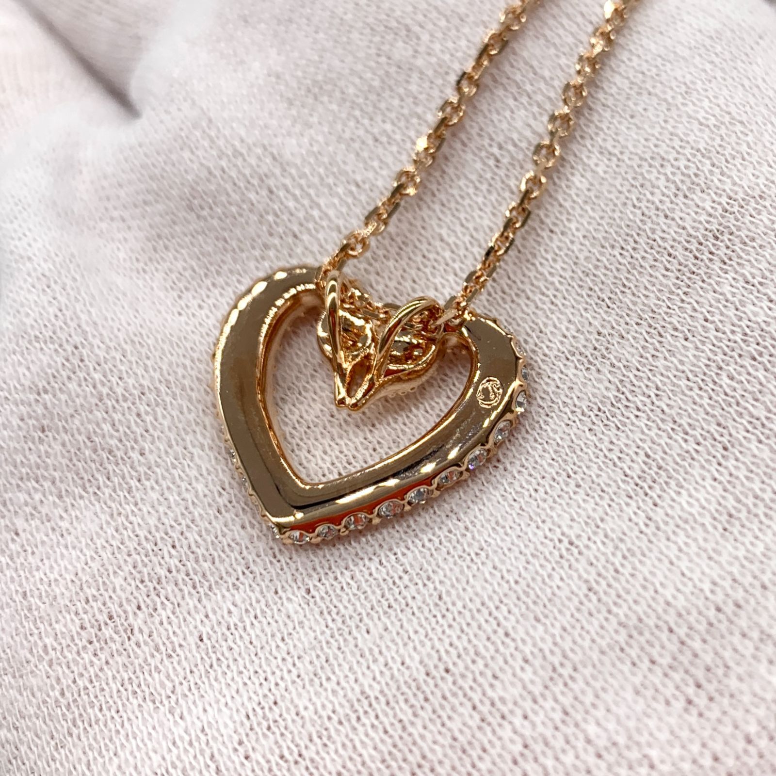 ▽SWAROVSKI/スワロフスキー Una ペンダント ハート ローズゴールド 