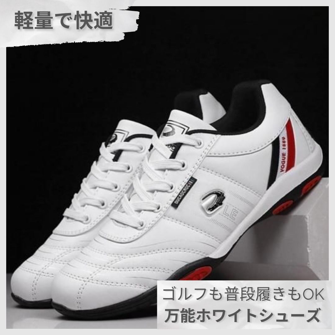 残りわずか】メンズ ゴルフシューズ ホワイト 26cm 26cm 27cm 27.5cm 