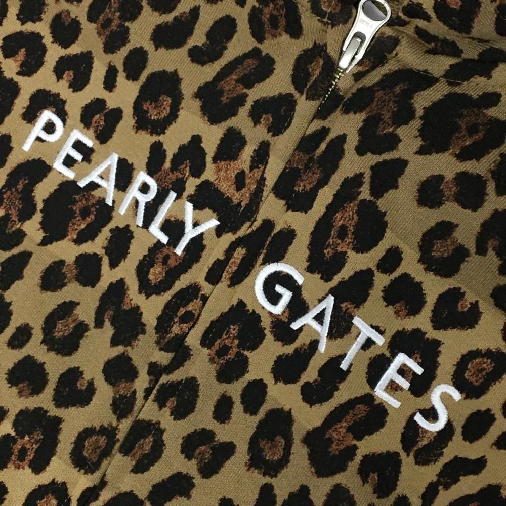 新品】パーリーゲイツ ジップパーカー ライトブラウン×黒 レオパード  