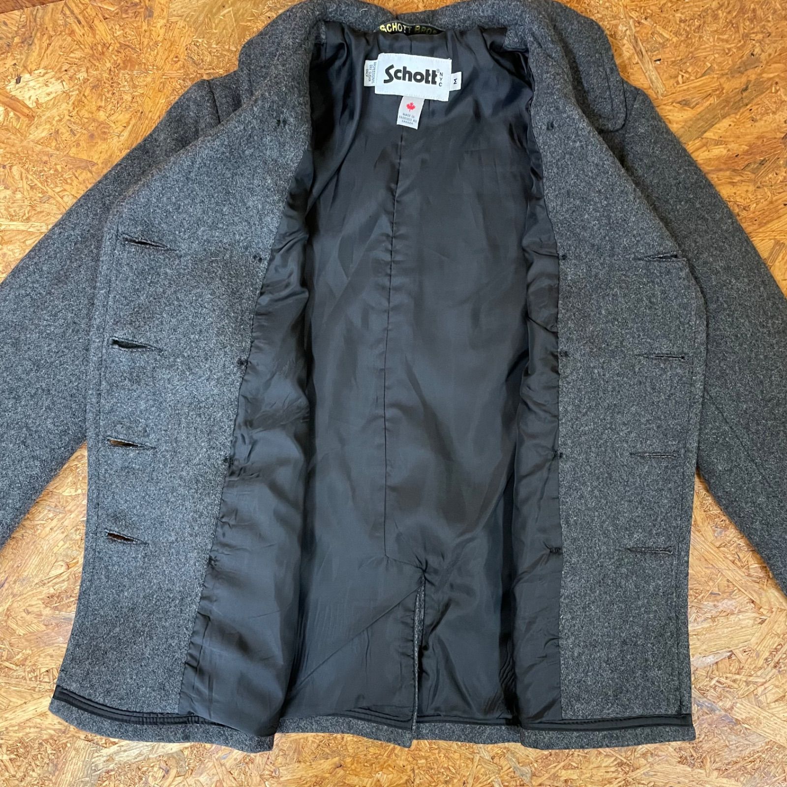 カナダファブリック schott ショット Pコート ピーコート アース