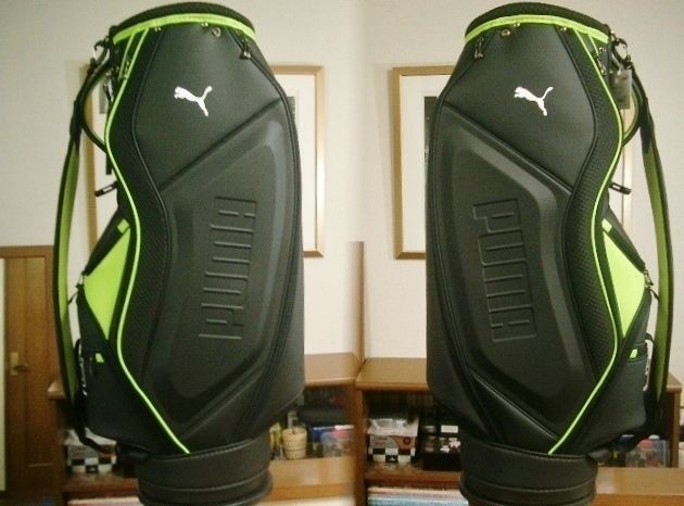 PUMA プーマ ハイセンス モデル 合皮レザー マット ブラック 黒ネオン黄緑白 ゴルフバッグ