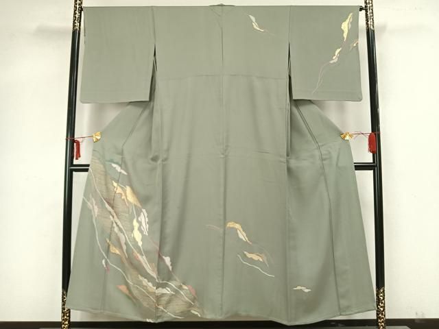 平和屋着物▽訪問着 単衣 色紙散らし文 正絹 逸品 AAAV2843fy