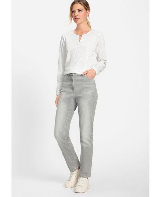 【送料無料】 オルセン レディース デニムパンツ ボトムス Women's Dana Fit Slim Leg Dark Washed Jeans Pearl grey