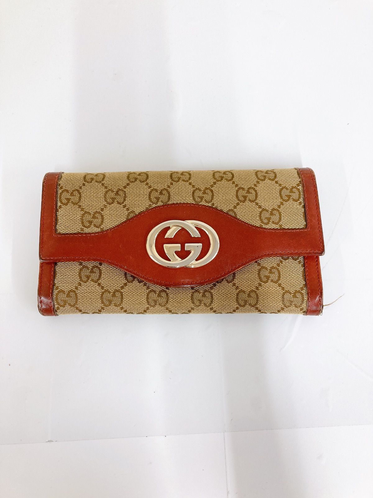 ％ GUCCI グッチ 長財布 インターロッキング GG キャンバス 財布 1