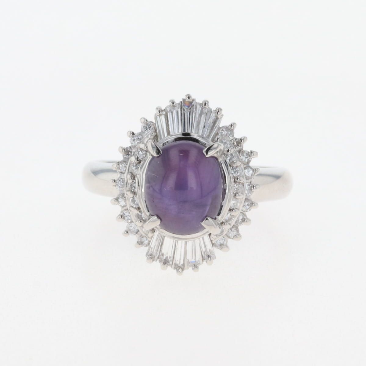 在庫一掃】 スターサファイア デザインリング プラチナ 指輪  