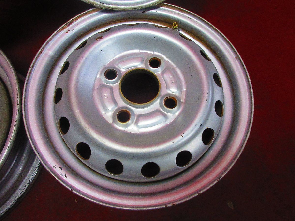 超人気で品質は100％。 スチール ホイール 4本 ホンダ 純正 12×3.50B 4穴 PCD 100 40 ハブ径 56 アクティ トラック バン バモス ホビオ◆51985H ファッションモデル