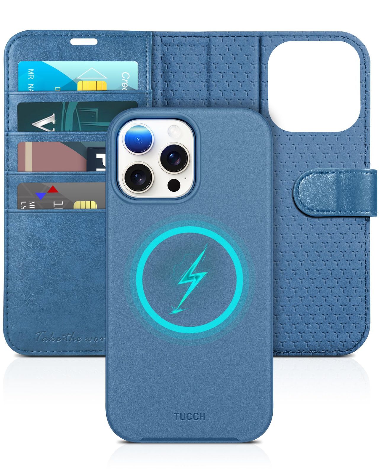 【在庫処分】TUCCH iPhone15 ProMax 対応 ケース 手帳型 2 in 1 分離式 iPhone 15 プロ マックス ケース手帳型 取り外し可能 両用 カード収納 [RFIDブロッキング] スタンド機能 高級PU合皮 衝撃吸収 アイフ