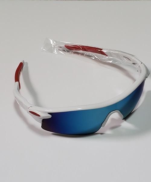 通販 スポーツサングラス UV400 軽量 紫外線カット サイクリング 白ミラー