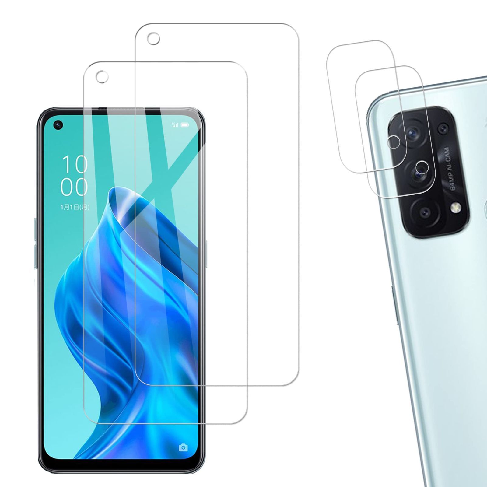 特価セール】日本素材製 強化ガラス OPPO Reno5 A 【2+2枚セット】KPNS