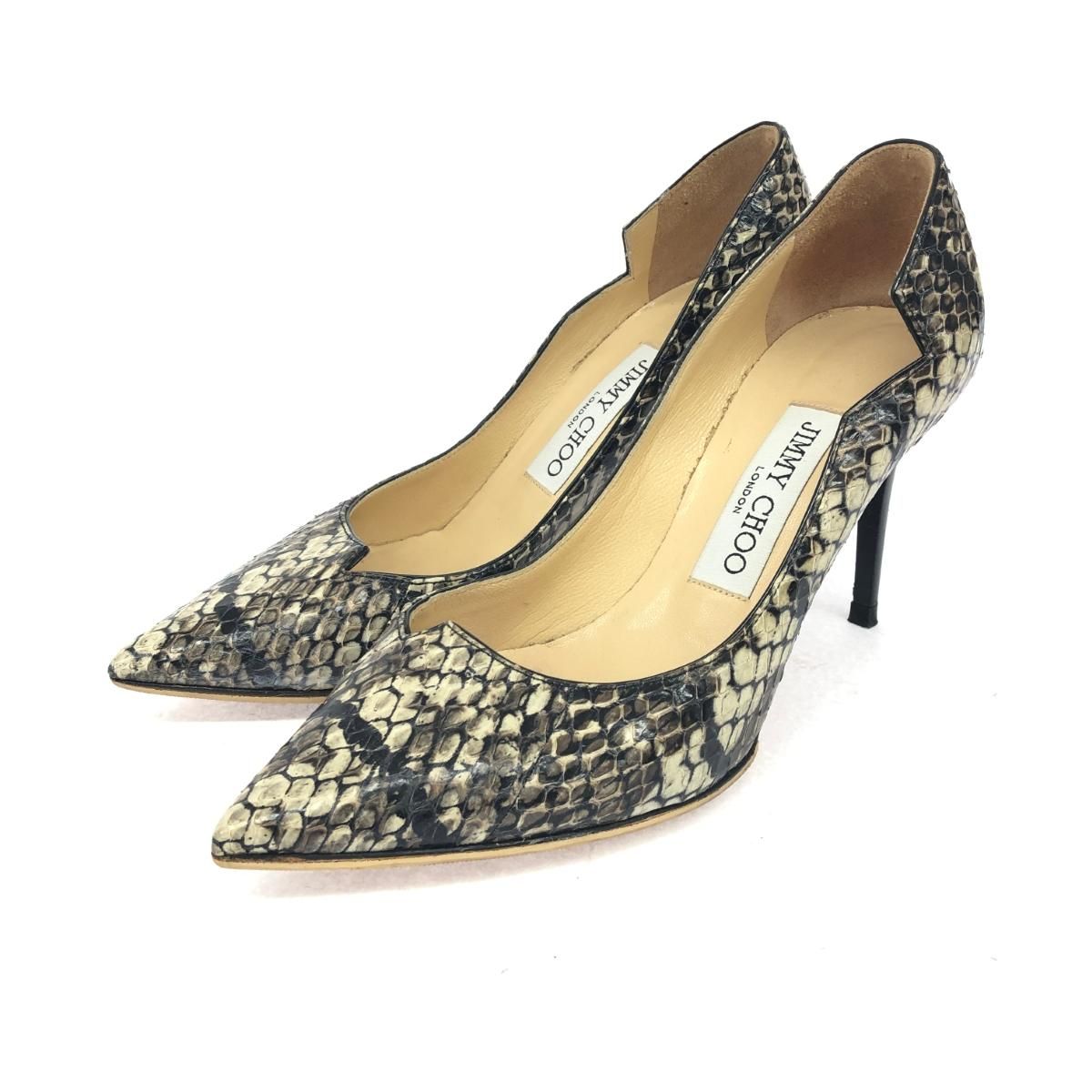 JIMMY CHOO ジミーチュウ パンプス 表記サイズ:35 パイソン型押し 