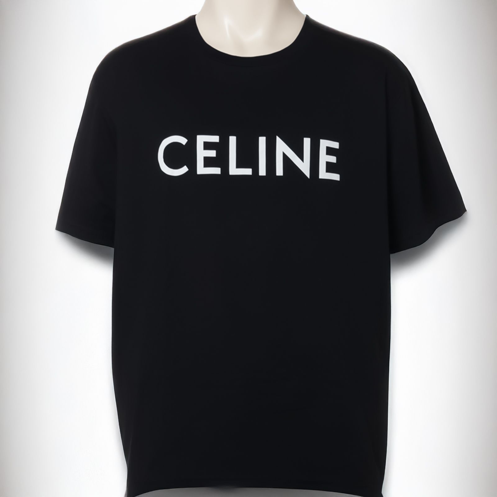 CELINE セリーヌ ルーズ ロゴプリント Tシャツ L ブラック メンズ 半袖 