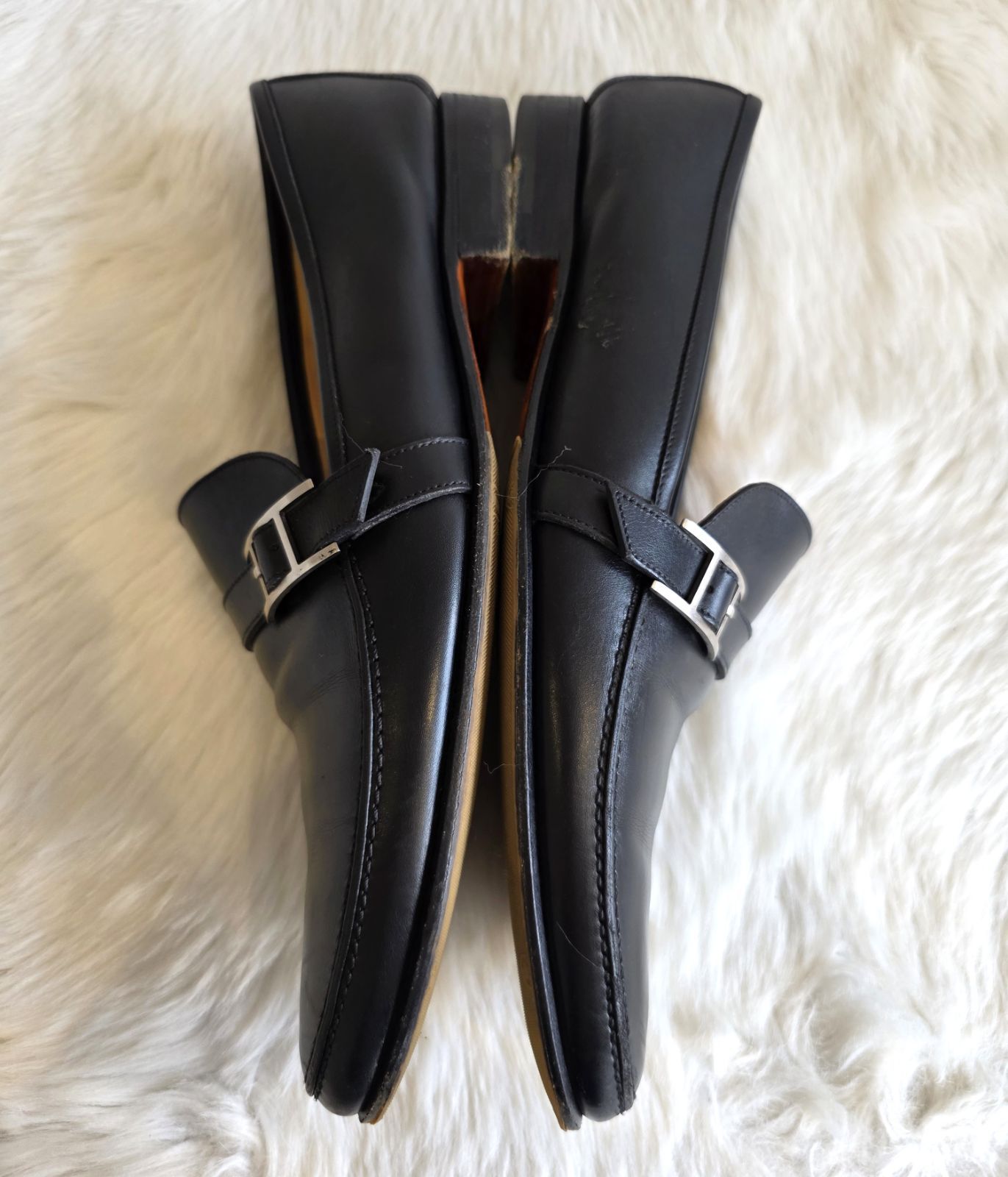 エルメス　HERMES 靴　メンズ　モントレー　42 黒　アピ　シルバー　新品 org.jpg