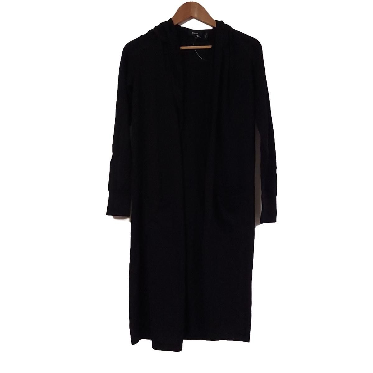 theory ロングカーディガン　ニット　ブラック　カシミヤ混 Theory カシミヤ混ロングカーディガン グレ