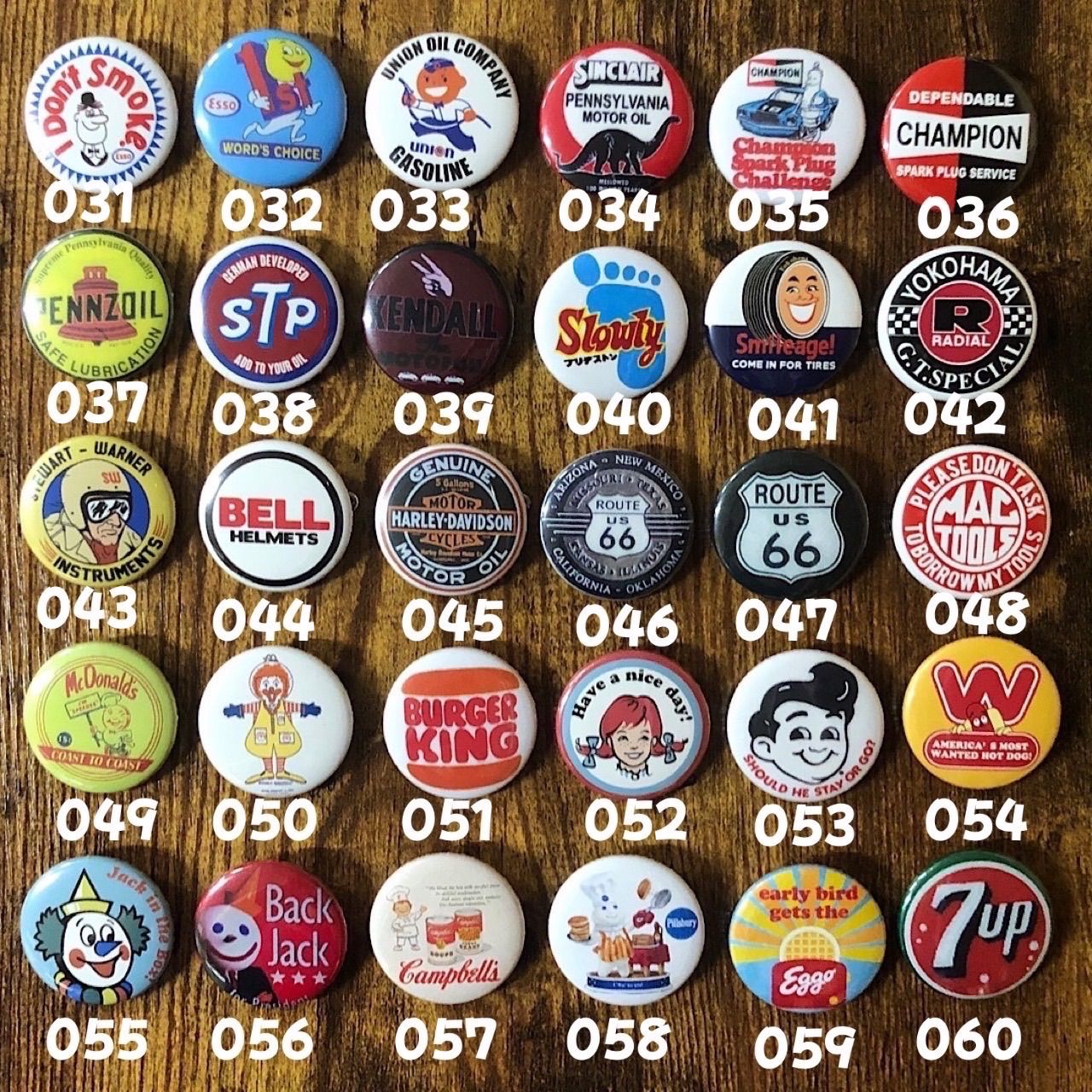缶バッジ】4種セット マクドナルド アドバタイジング アメリカン雑貨