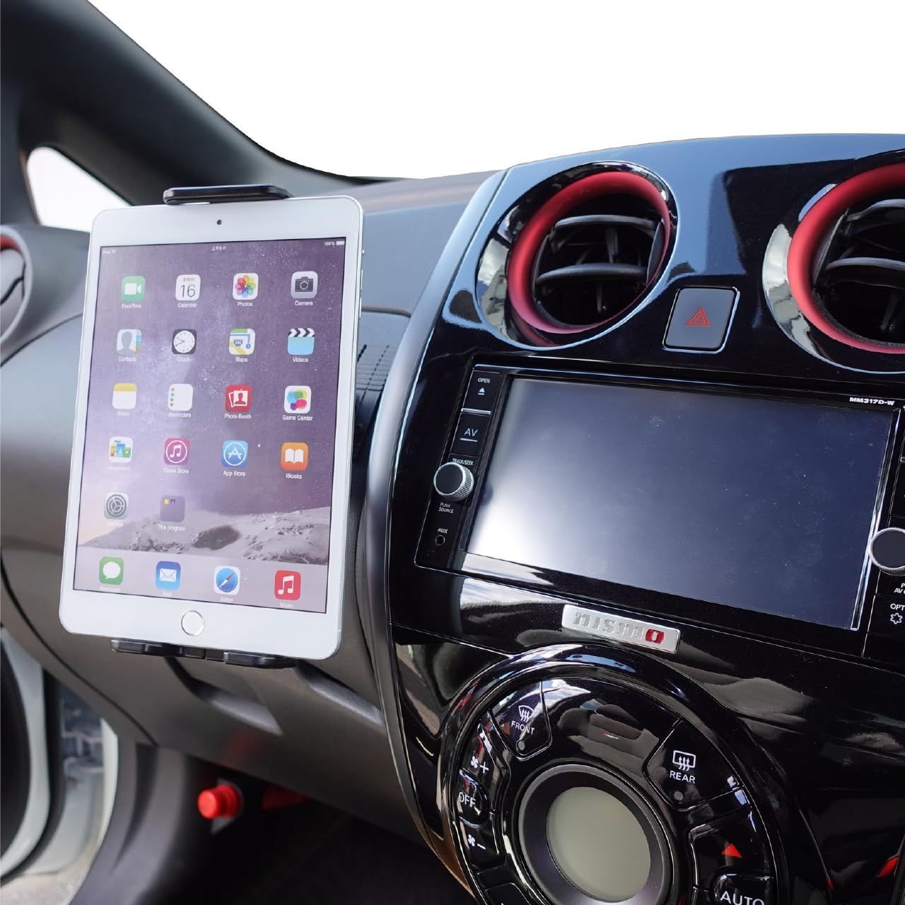 粘着タイプで簡単に固定できます タブレットスタンド 車 携帯ホルダー BSA152 ipad タブレットホルダー粘着スタンドセット 車載ホルダー 7～10.5インチのタブレットに対応 ビートソニック ネジ止め固定も
