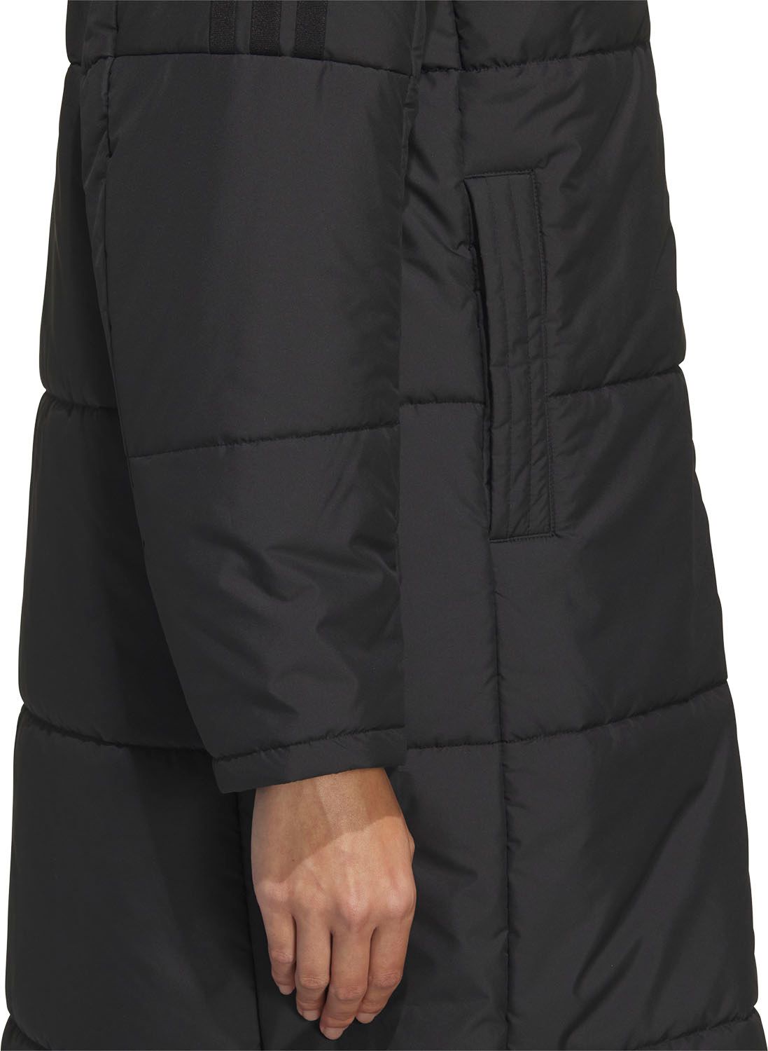 アディダス adidas PADロングコート レディース 女性 ウィメンズ アウター 上着 ジャンパー 防寒着 スタイリッシュ 上品 シンプル ルーズフィット ウルトラロング丈 SX 613 KA 0968 ブラック 格安トレーニング用品 アウター ウィンドブレーカー 