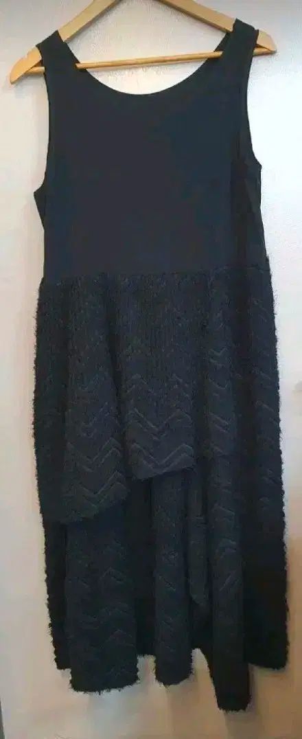 ハンサム LANVIN ブラック フリル レイヤード ノースリーブ ONE PIECE Free!