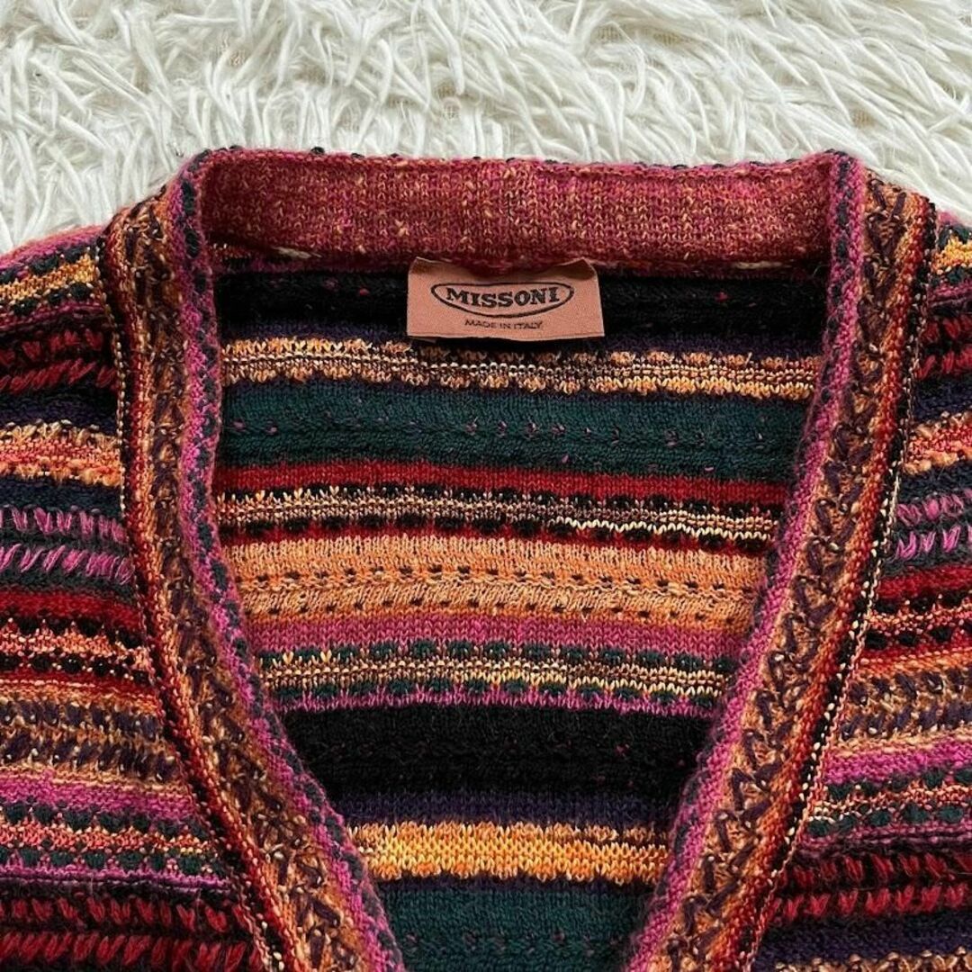 MISSONI*ミッソーニ　最高級オレンジタグ　イタリア製　カーディガン　総柄