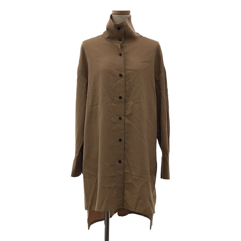 CABaN / キャバン | ウールツイルハイネックロング シャツ | S