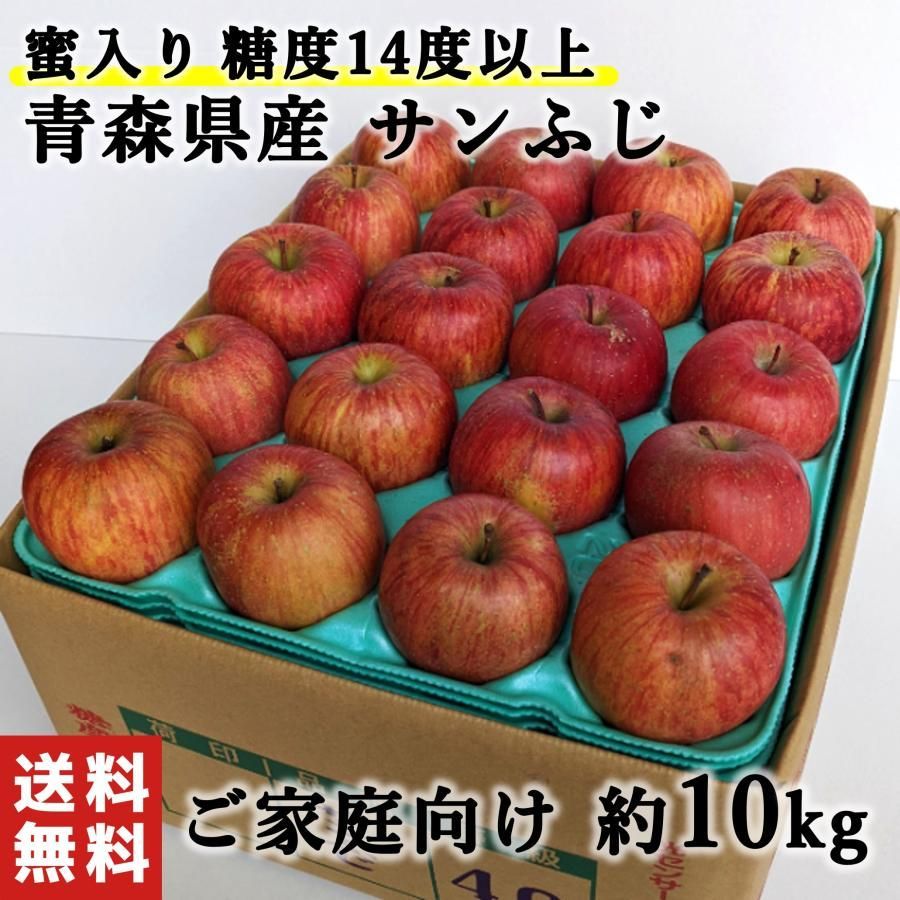 ご家庭向け　蜜入り　青森県産　サンふじ　糖度14度以上　りんご　約10kg　メルカリ
