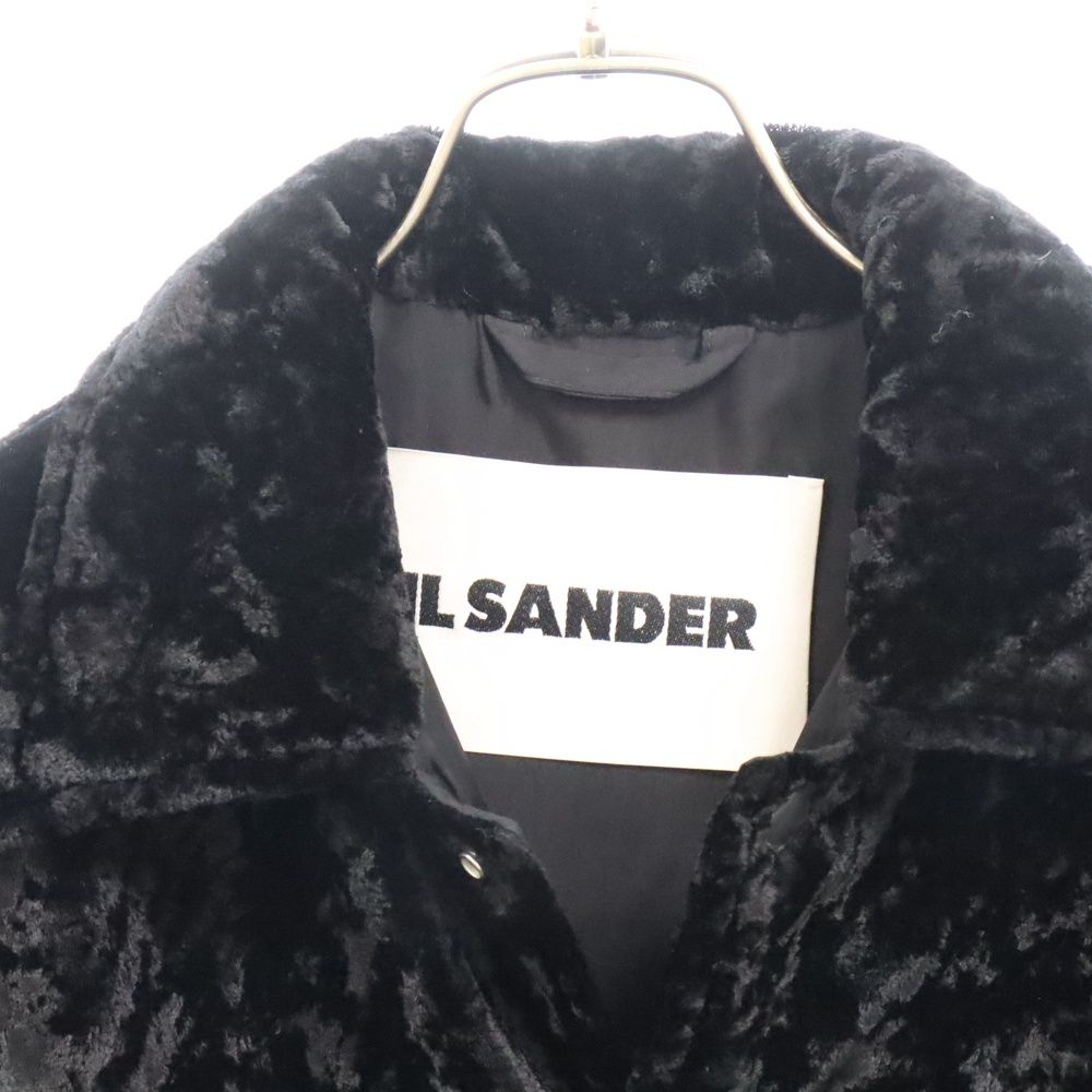 JIL SANDER (ジルサンダー) 22AW HIGH PILE WASHED VELVET OUTER SHIRT ベルベット 長袖シャツ ジャケット ブラック J21BN0012 - メルカリ