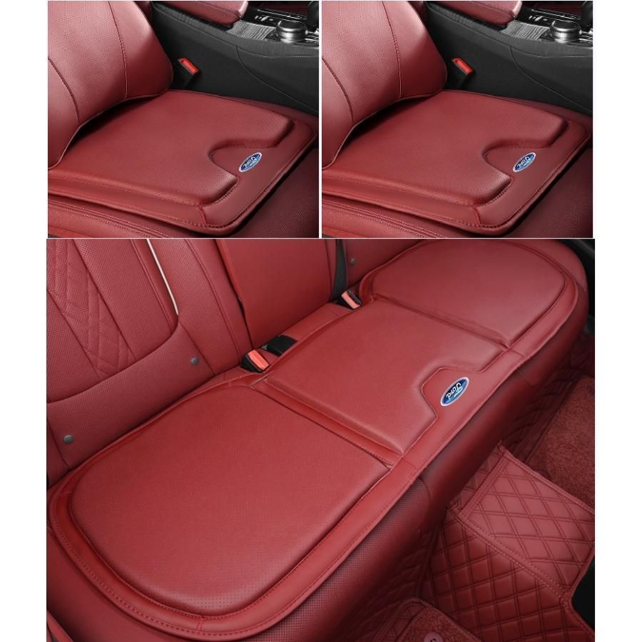 ◆フォード FORD◆レッド◆シートクッション カーシートカバー 座布団2点 車の後席1点 座席クッション 車用シート保護 滑り止め ナッパレザ