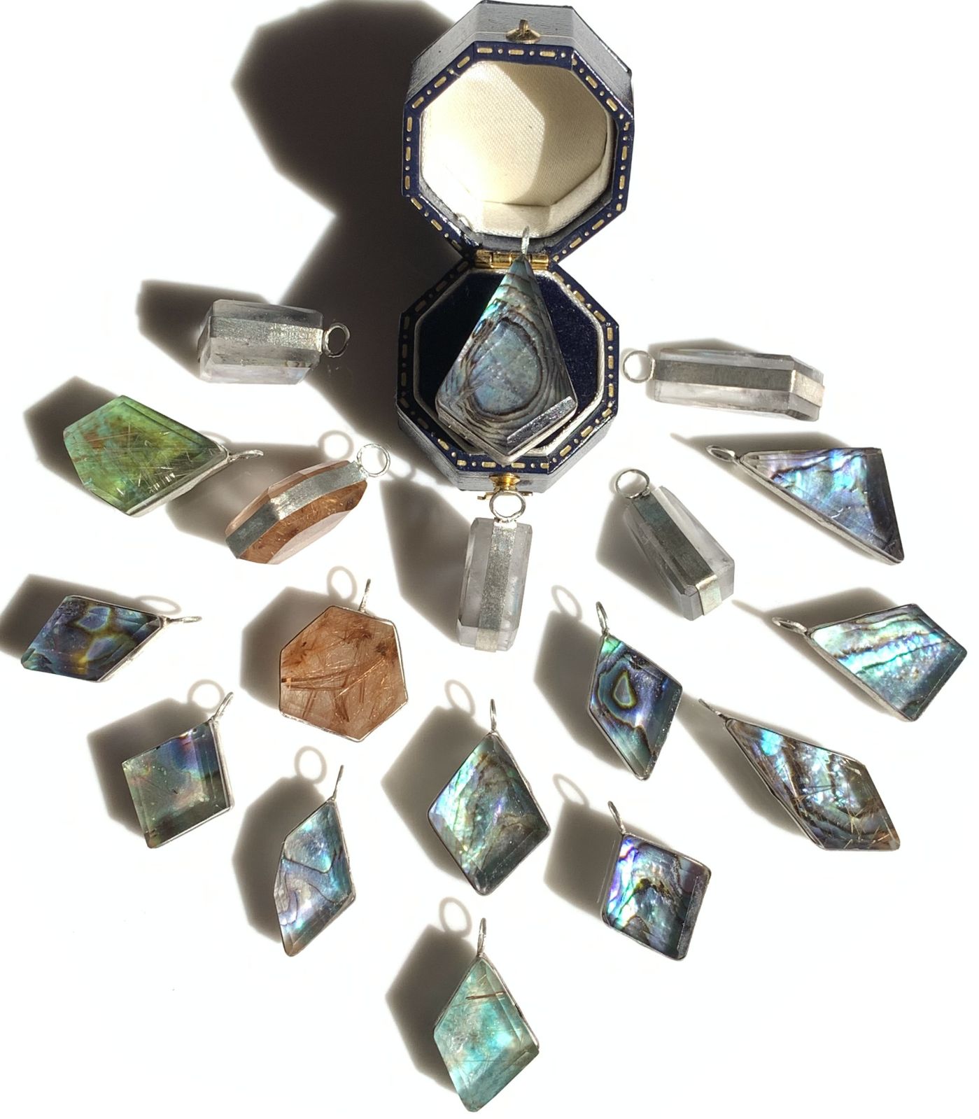 ターコイズ×ルチルクォーツ×クリスタルクォーツ ダブレット