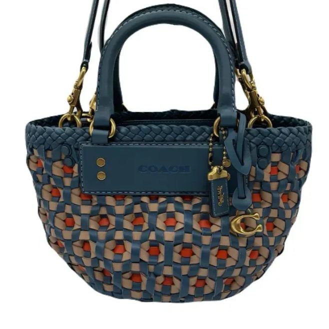 COACH ウーブントート 16 みやすく ブルー