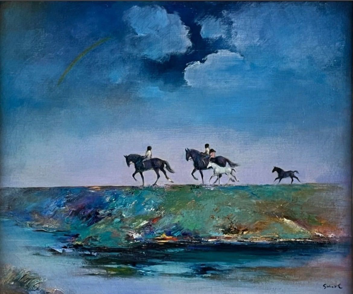 加藤助八 「虹」油彩 8号 1976年個展出品作 愛知県出身 春陽