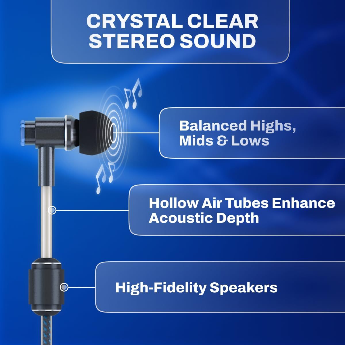mmオーディオジャック付きセキュアフィット有線ヘッドフォン スポーツチップ