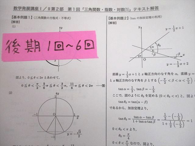 UB12-006 鉄緑会 高1数学 数学発展講座I/II/問題集 第1/2部 テキスト