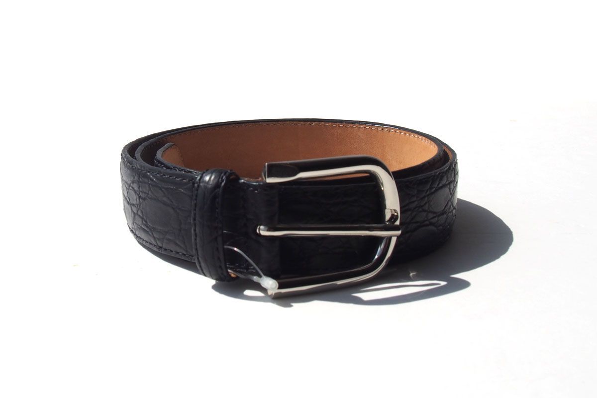 品｜ ｜アイセア｜AIZEA｜クロコダイルレザーベルト｜80｜ブラック