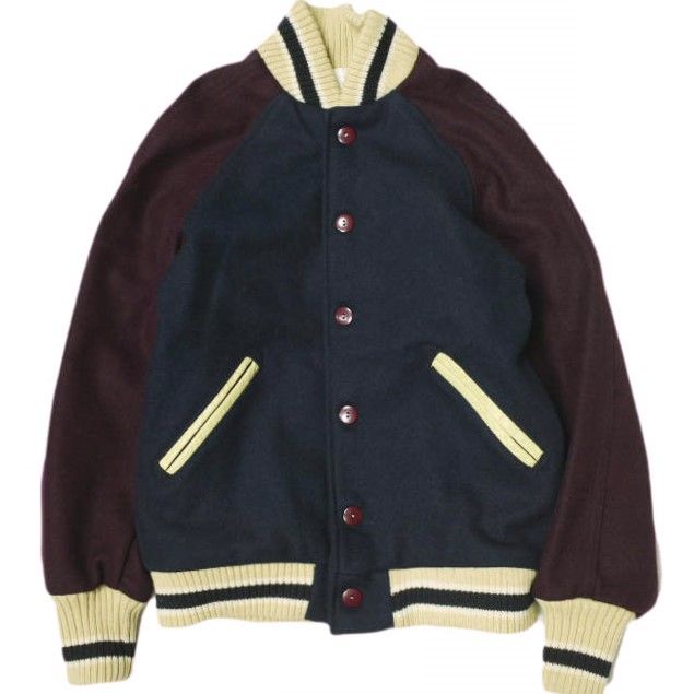 SKOOKUM x BEAMS BOY スクーカム ビームスボーイ 別注 アメリカ製 AWARD JACKET SPECIAL メルトンアワードジャケット 32 ONE SIZE BORDEAUX|NAVY スタジアムジャンパー スタジャン アウター