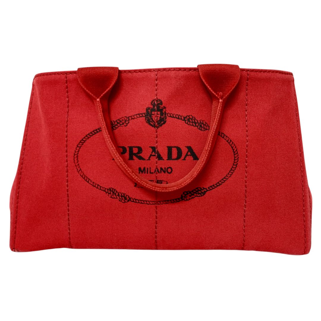 カナパ PRADA ミラノ 赤 キャンバス バッグ 本体