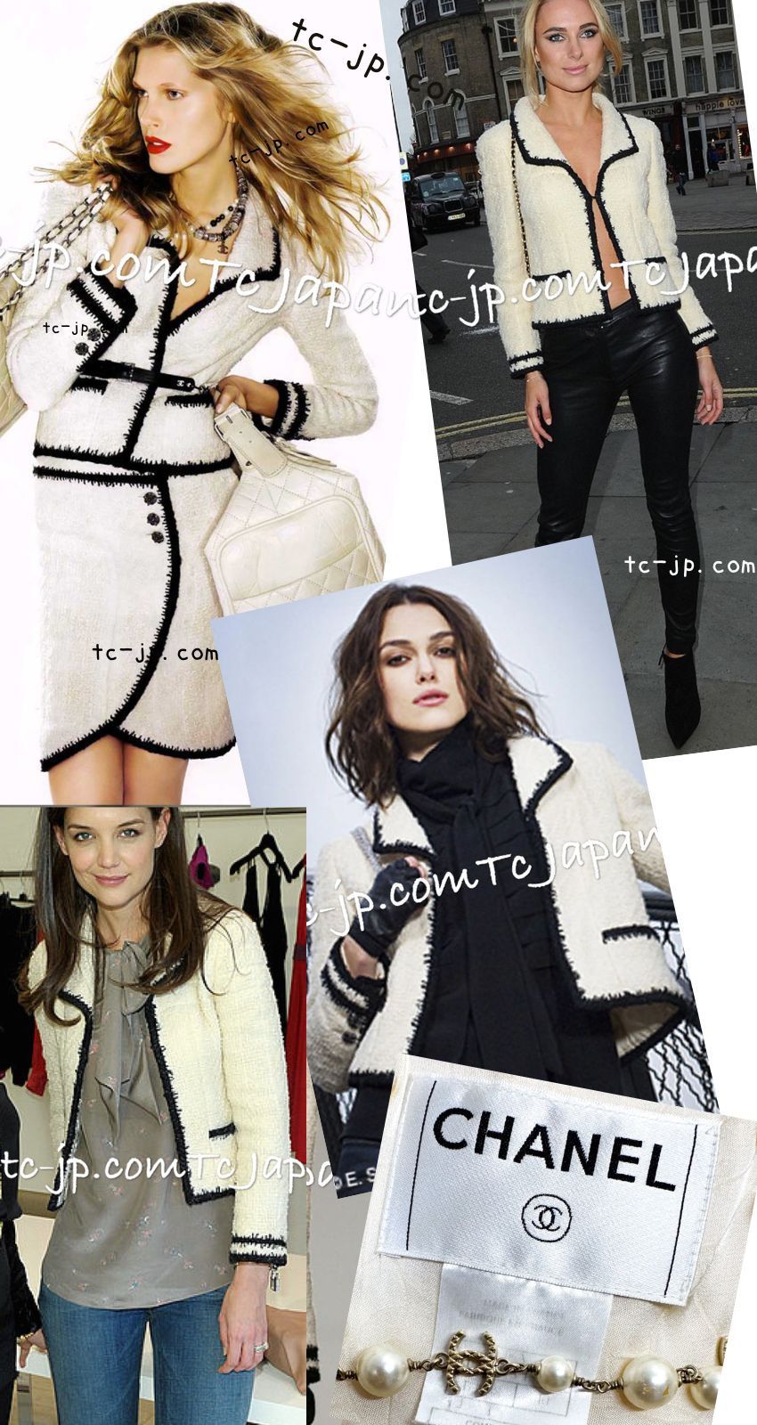 CHANEL 40 アイボリー フリル付きジャケット CHANEL シャネル セットアップ ツイードジャケット&スカート 40