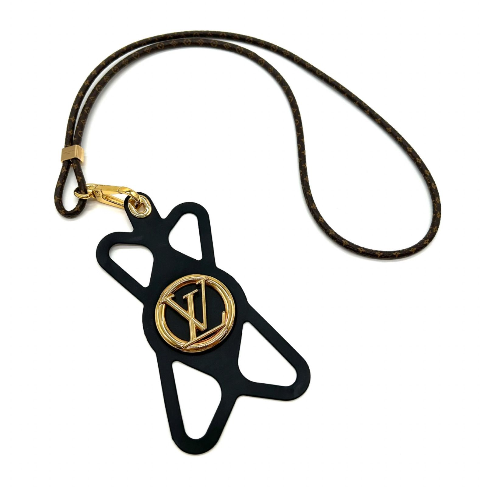 LOUIS VUITTON ルイヴィトン モノグラム フォンホルダー ルイーズ M68382 iPhone スマホ ネックストラップ アクセサリー ラバー シリコン
