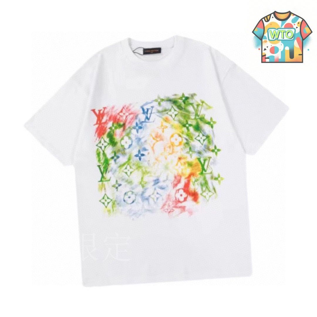 極美品 Louis Vuitton カラフルなグラフィティ風デザイン Tシャツ Louis Vuitton White Graffiti Logo T-Shirt – Savonches