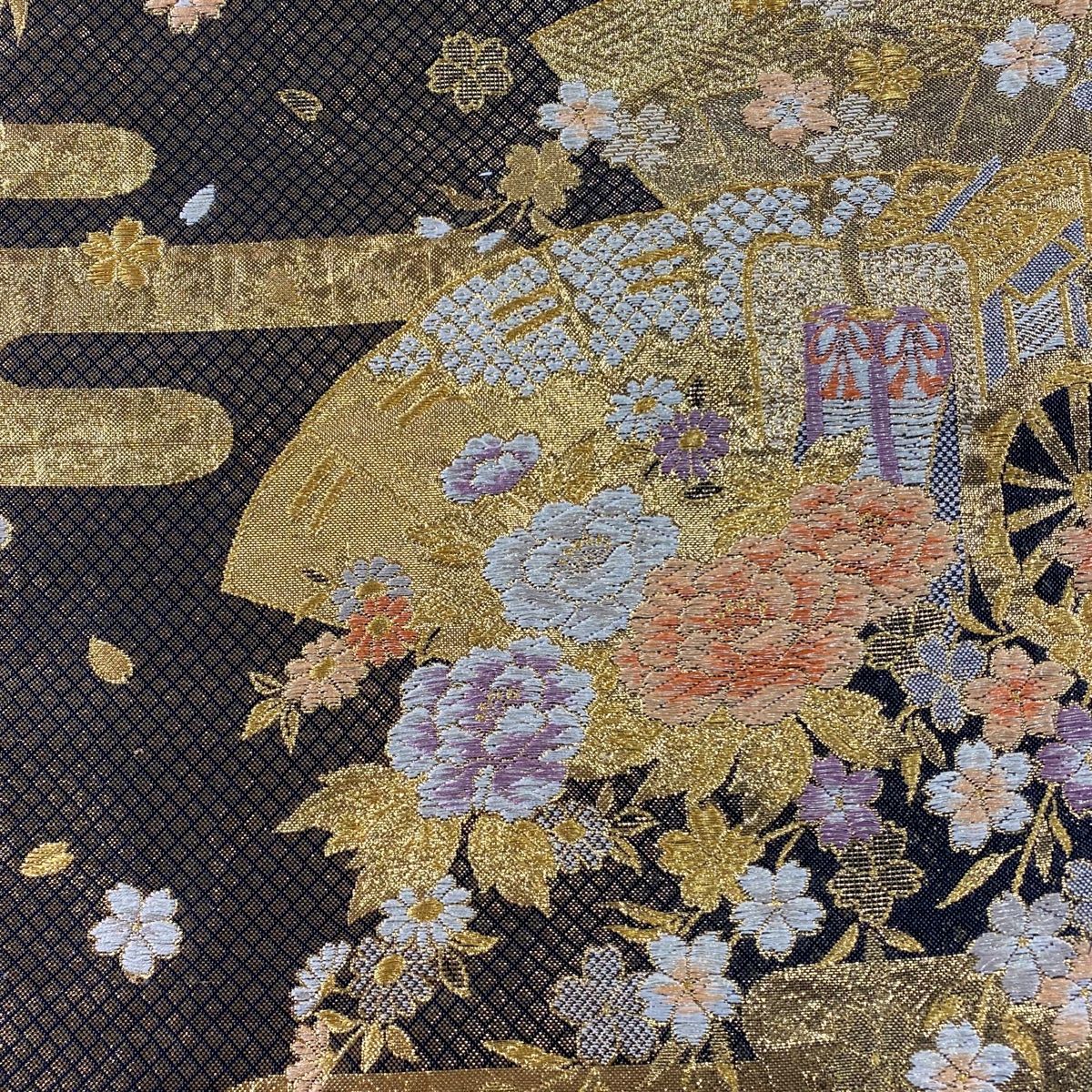 【美品】茶道 袋帯(正絹)…六通 袋帯 美品 名品 笹蔓 箔 灰茶 六通 正絹 【中古】 - メルカリ