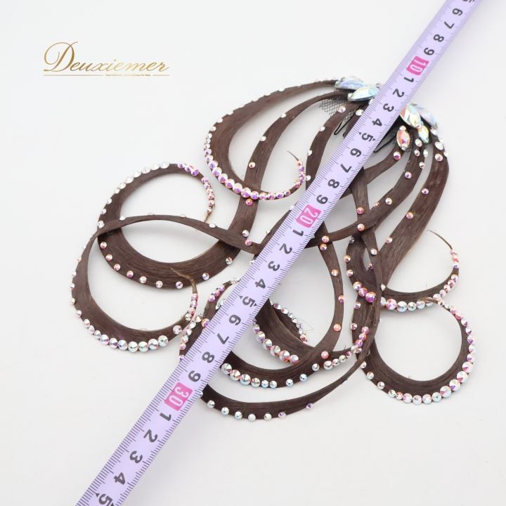 社交ダンス 小物 多美咲 オーナメント アクセサリー つけ毛 つけ髪 デモ 競技 コーム ヘアアクセサリー 髪飾り 茶色 オーロラ ブラウン系 競技用 ダンス用 小物 髪型 アクセサリー ヘアスタイル パーティー エレガント おしゃれ 髪飾り デモ用 USTAUSTRALIA_COM_AU