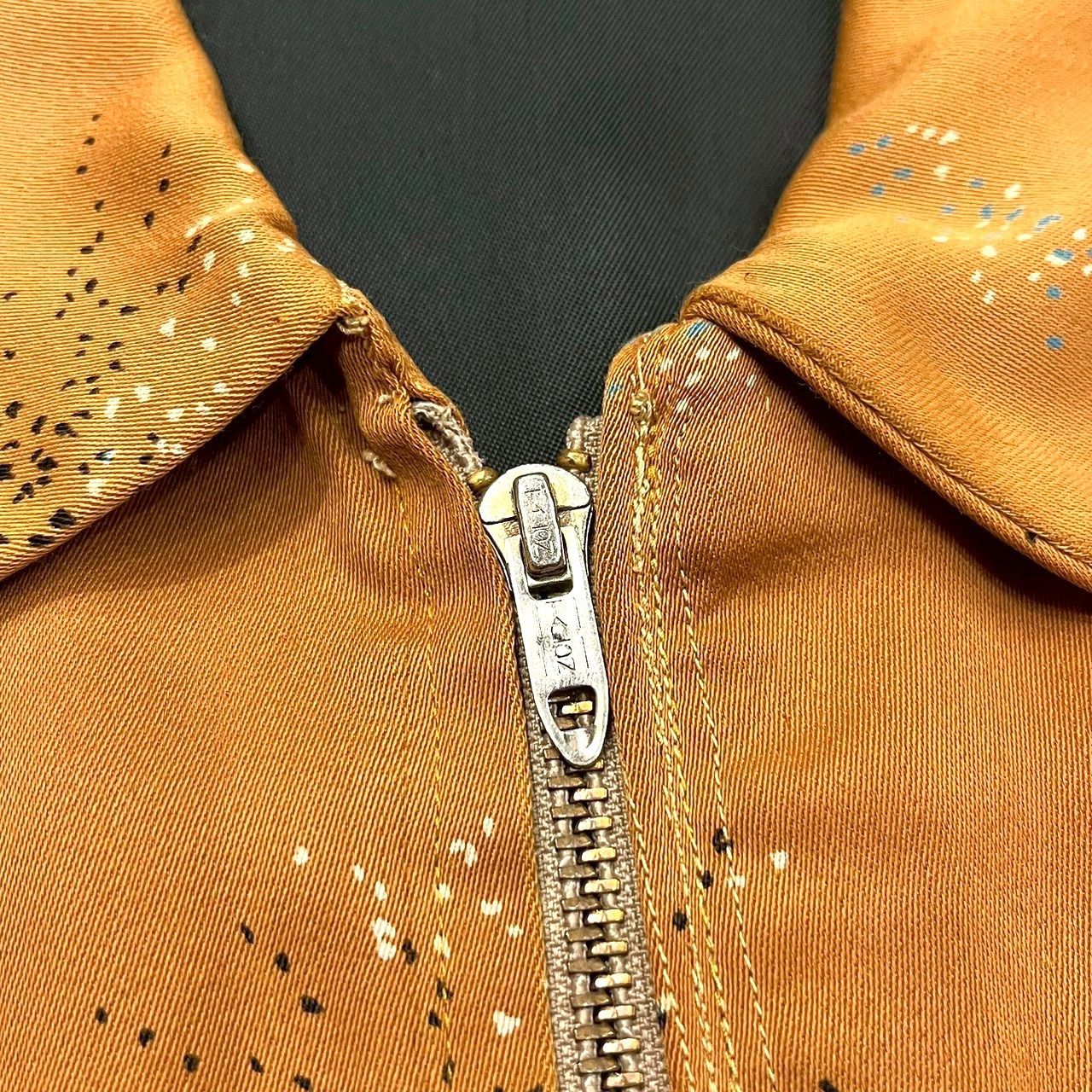 50s ビンテージ アトミック柄 レーヨン ギャバジン ジャケット