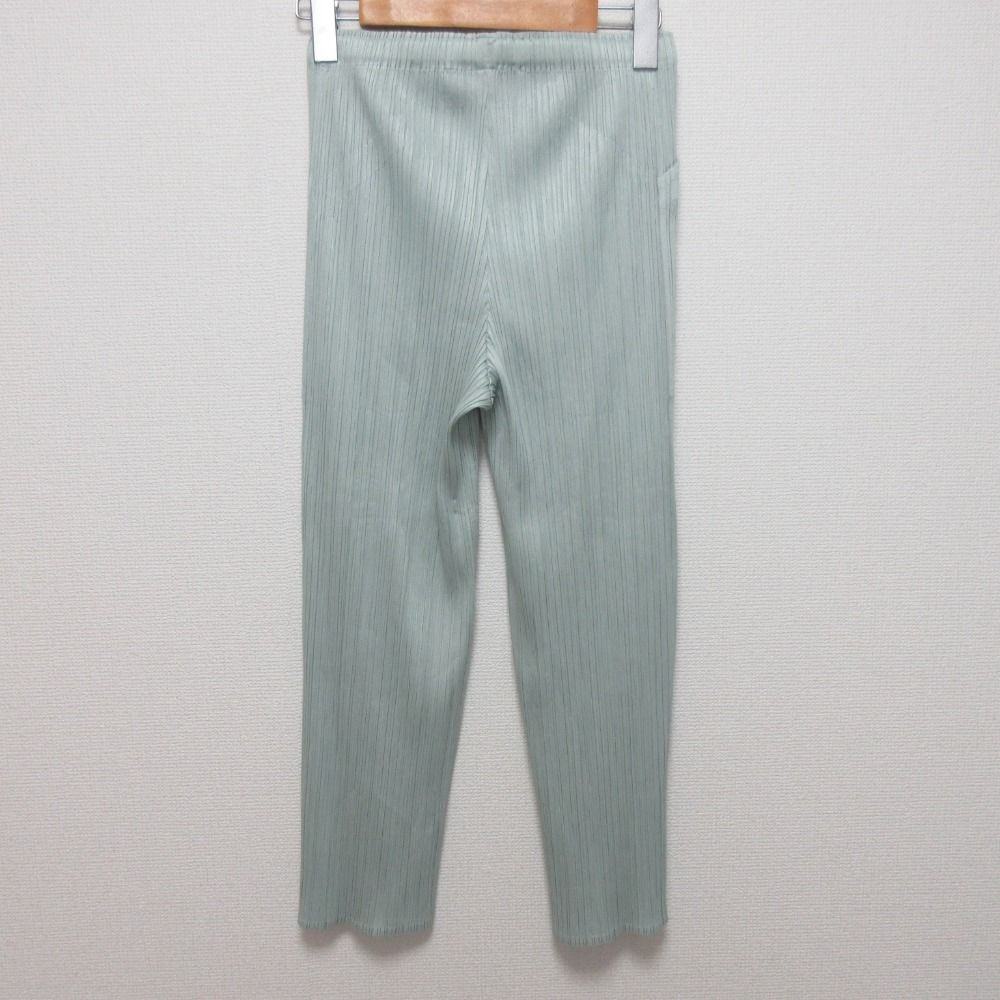 PLEATS PLEASE プリーツプリーズ イッセイミヤケ イージーパンツ PP01-JF187 サイズ4 ミント レディース 古着