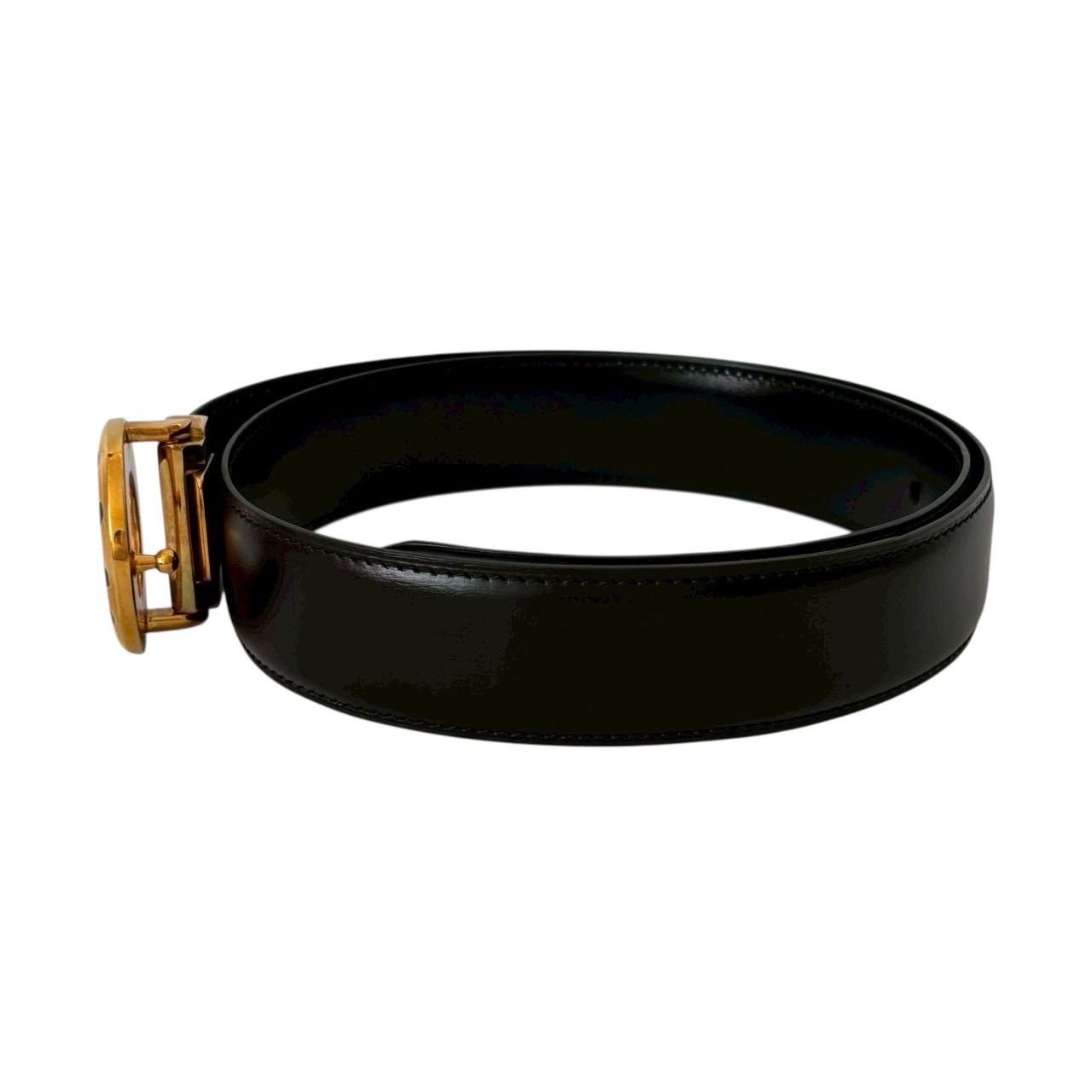 美品 カルティエ ベルト パンテール レザー 黒 ブラック ゴールド金具 Cartier カルティエ パンテール パンサー レザー ベルト カルティエ