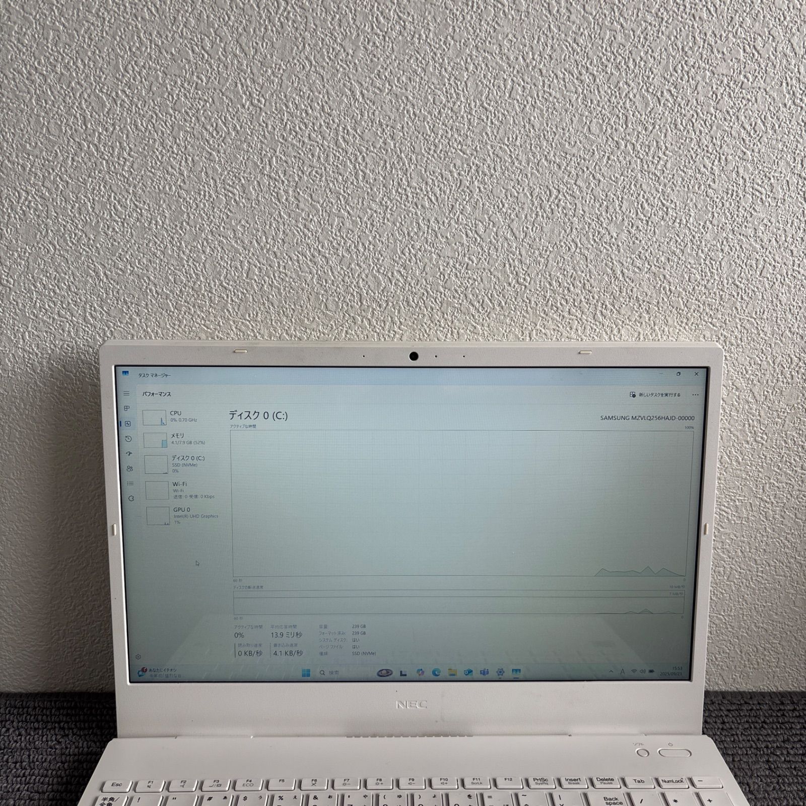 NEC LAVIE 整備品 美品 SSD新品256GB 8GB Win11 ノートパソコン Windows11 Microsoft Office付 SSD 256GB メモリ