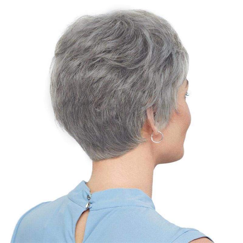 フルウィッグ￼ 医療用 ゆるカール ショート グレーヘア シルバー かつらパーマ シルバーヘアー フルウィッグ かつら グレーヘアーウィッグ